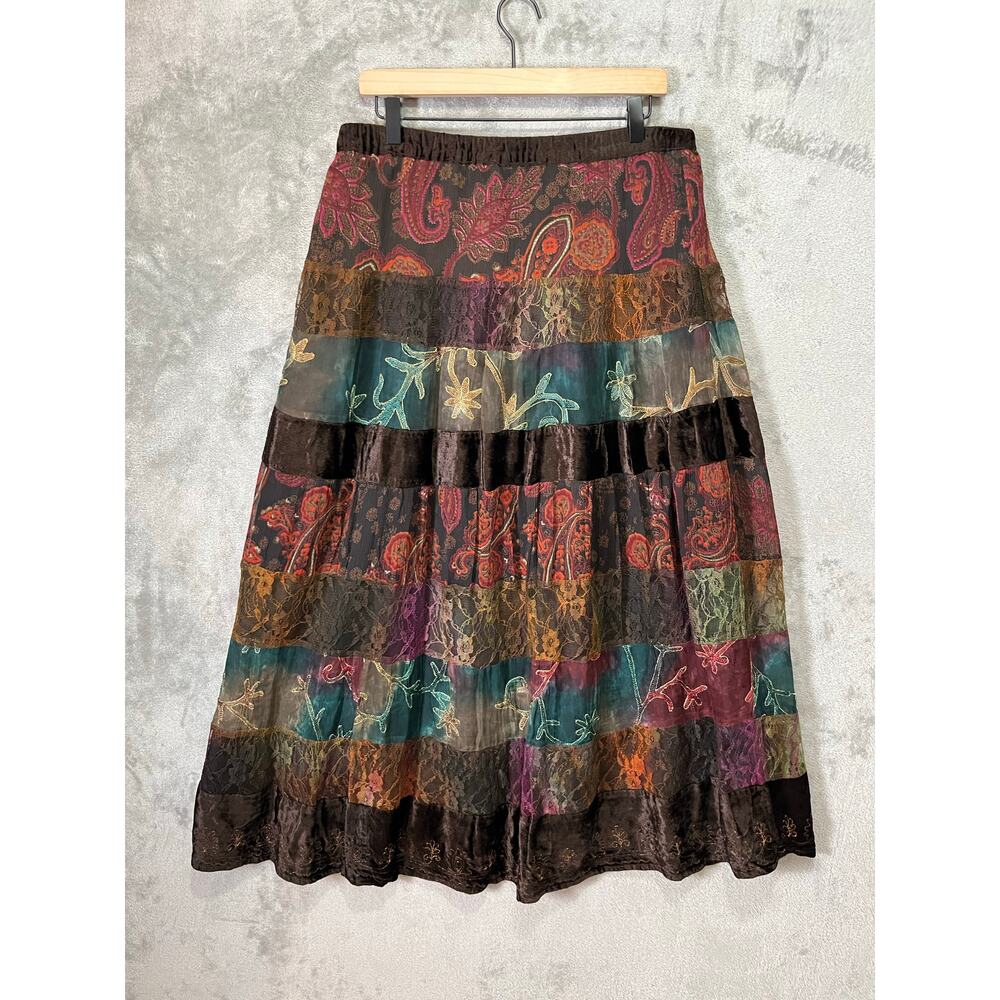 Vintage Earthy Skirt Mori Kei Goblincore Cottagecore Forest Fairy Layered Grunge